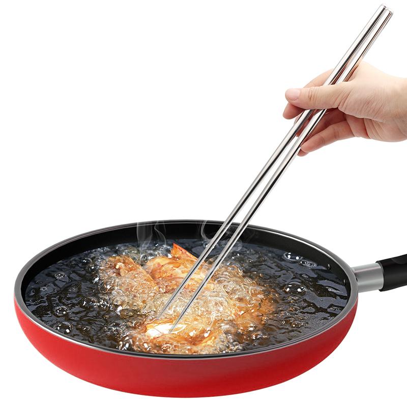 Khusus baja tahan karat 304 sumpit Goreng mie hotpot Diperpanjang Baja Sumpit Logam Sumpit panjang sumpit goreng anti panas Sumpit