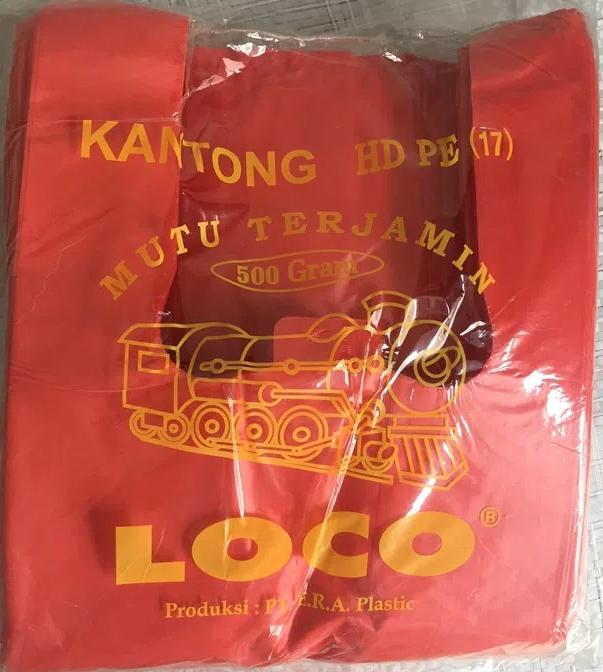 Loco Kantong Plastik Kresek Tebal Merah Uk. 17 500 gram