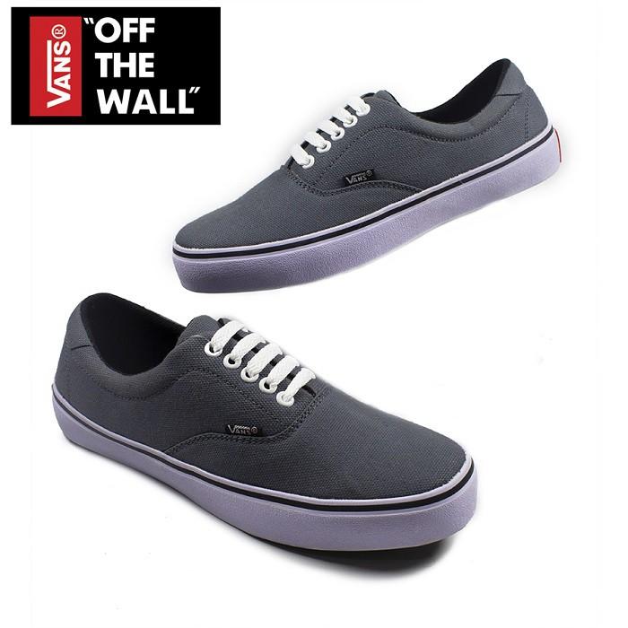 Vans-Sepatu Casual Pria dan Wanita Sepatu Sneakers Vans Era Authentic Warna Grey