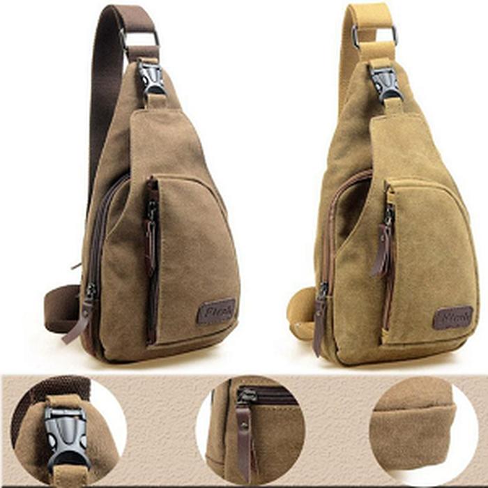 BEST SELLER!!! Tas Selempang Bodypack Pria Bahan Kanvas Waistpack Waistbag Murah