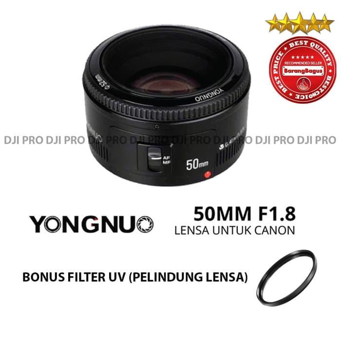 PALING DICARI LENSA YONGNUO EF YN 50MMF1.8 FOR CANON BONUS FILTER UV - LENSA FIX
