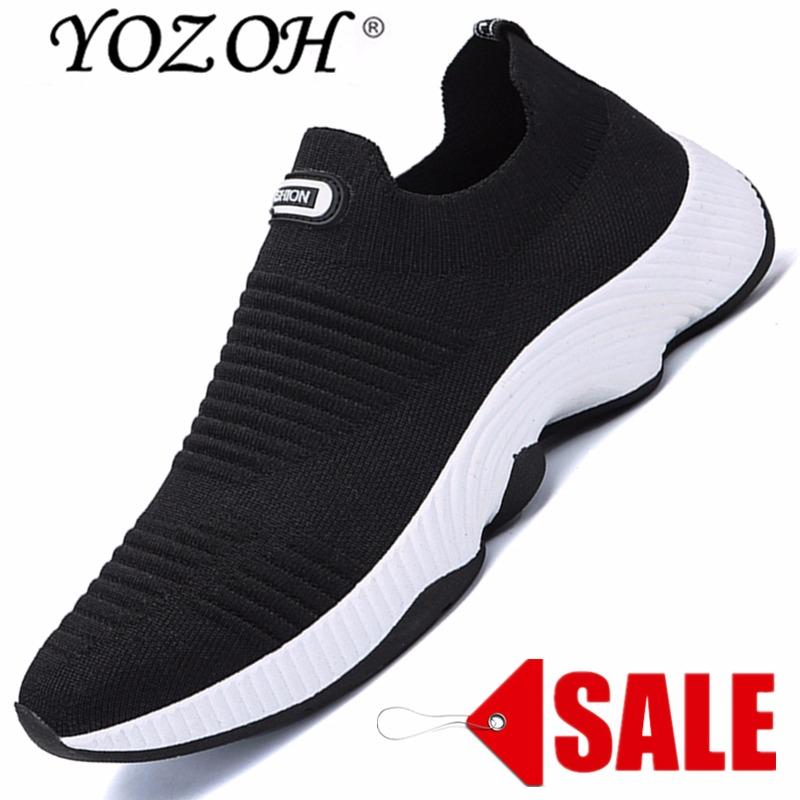 YOZOH Menjalankan Sepatu For Pria Mesh Bernapas Olahraga Sepatu Pria Tinggi Meningkatkan Sneakers Pria English. Cahaya Sepatu Olahraga-Intl