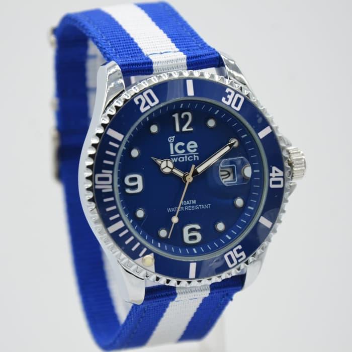 Jam Tangan Wanita / Jam Tangan Pria Jam Tangan Pria / Cowok Murah Ice Watch Kanvas Blue White