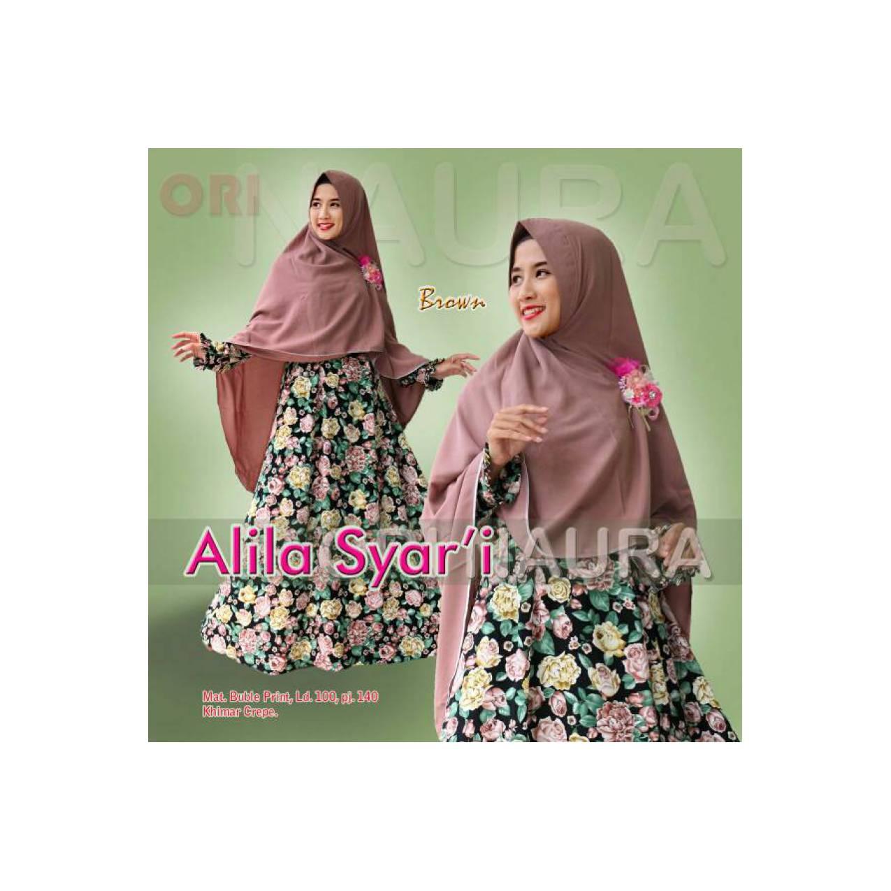 gamis syari abaya cantik bunga alila ori naura