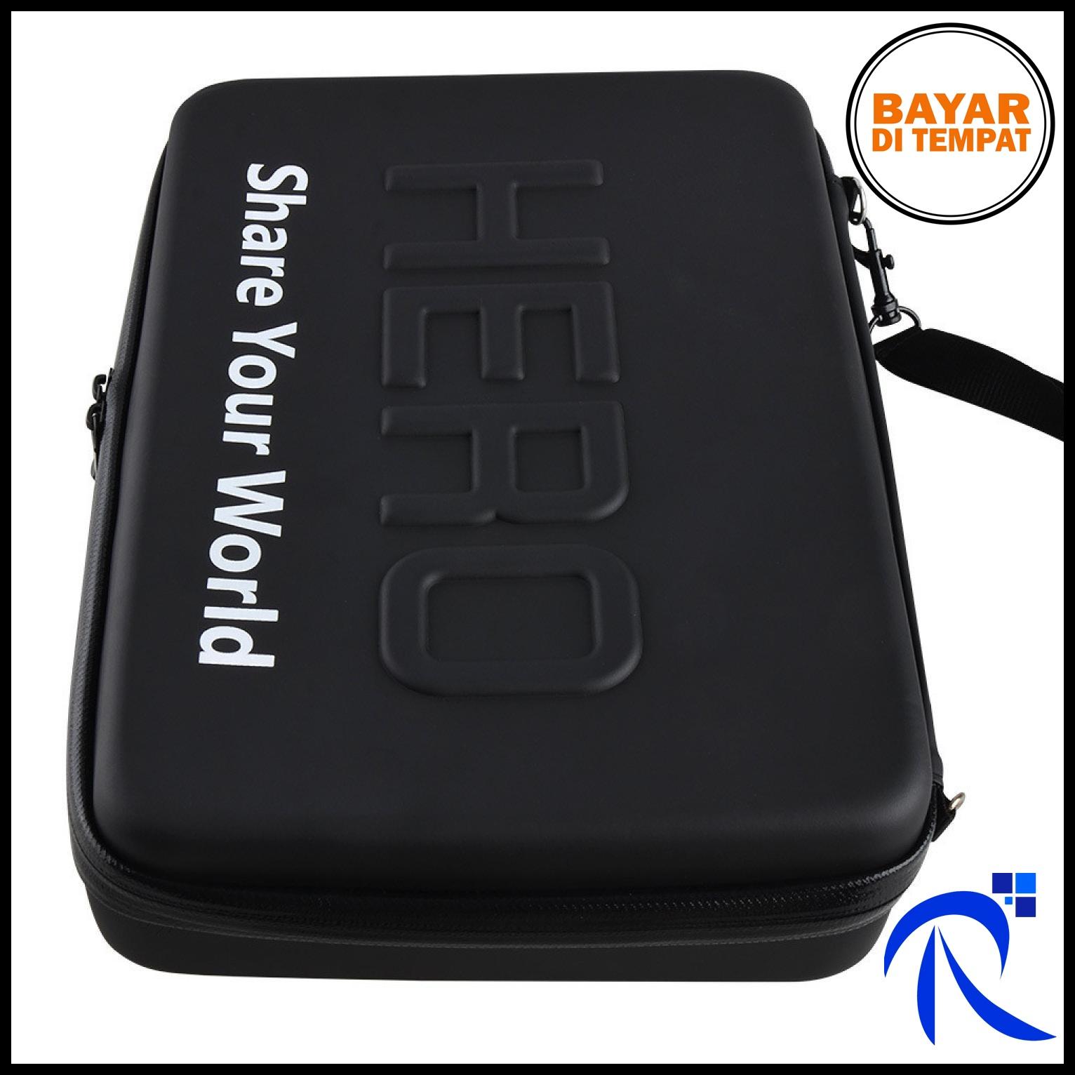 RIMAS Hero Waterproof Eva Big Size Case For Gopro / Xiaomi Yi / Xiaomi Yi 2 4k - Black Hitam - Tas Bag Tempat Penyimpanan Casing Cover Luas Besar Perlengkapan Aksesoris Accesories Kamera Go Pro Xiaomiyi Anti Air FREE ONGKIR