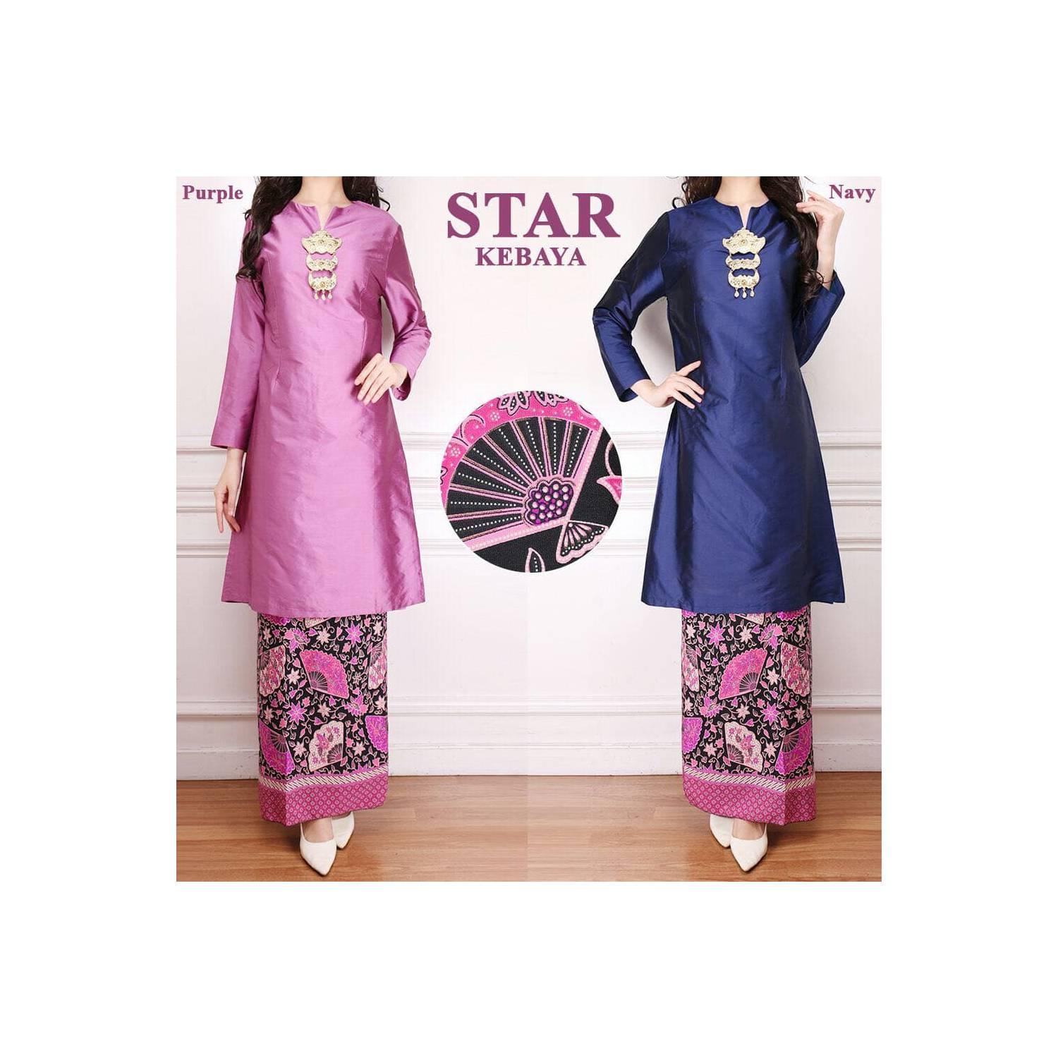 Baju kurung baju malaysia baju melayu kain taveta parple dan navi