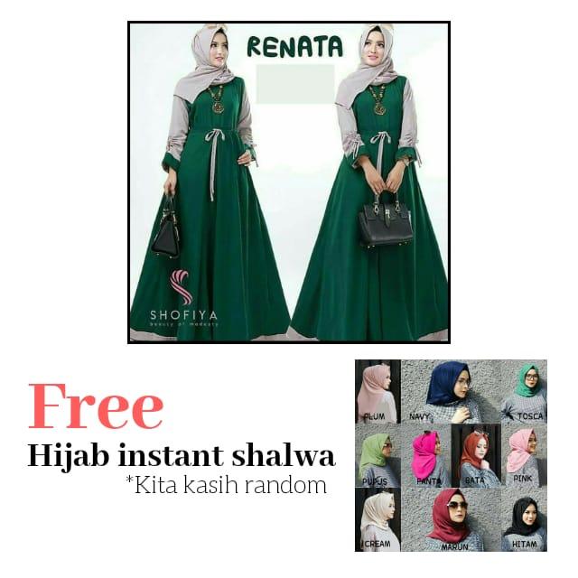 Baju Original Bundling Gamis Renata Dress Balotelly Baju Wanita Gamis Casual Baju Terusan Panjang Baju Kerja Gaun Pesta Murah Remaja Baju Muslim Terbaru 2018 Green Bottle