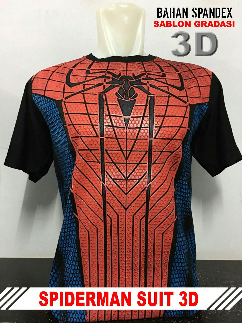 T-shirt / baju / kaos distro superhero sipderman suit costume kostum 3d spandek