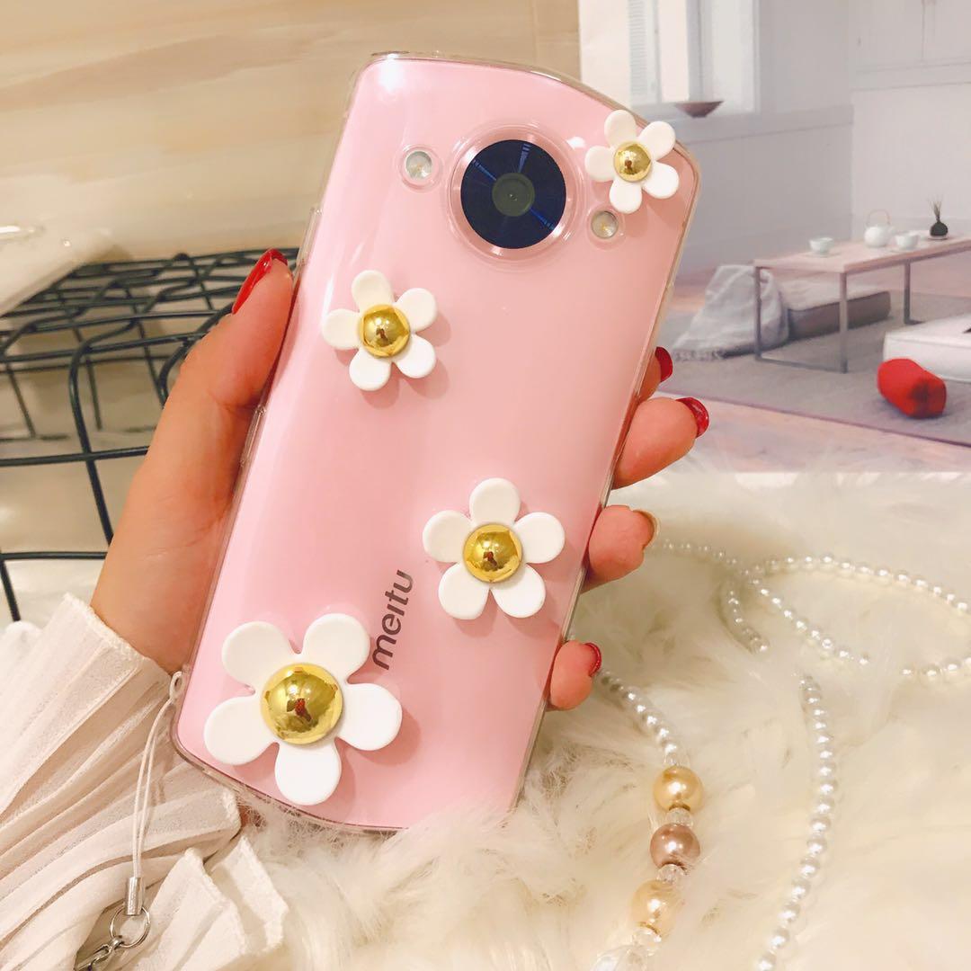 Meitu Selubung Ponsel M8 Tren Batu Kristal Udara Transparan Mewah