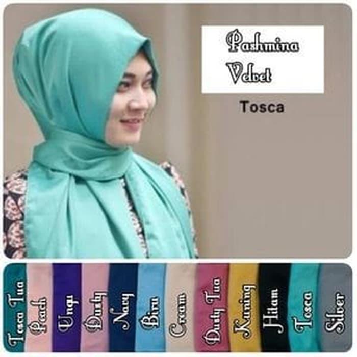 Jilbab Pashmina Pasmina Satin Velvet
