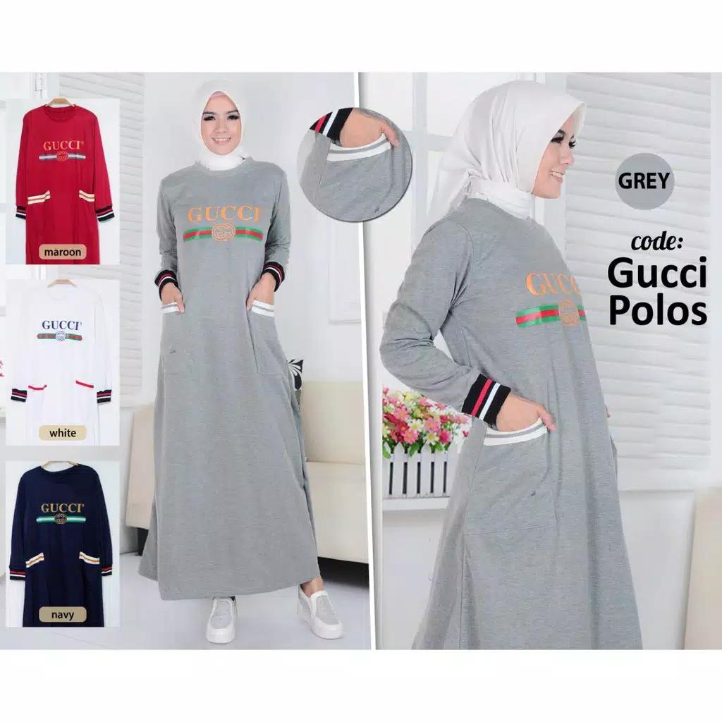 hokyfashion Gamis Wanita / Gamis Dress / Fahion Muslimah Simple Guci 4warna.ld100cm.pj135cm Fit To XL