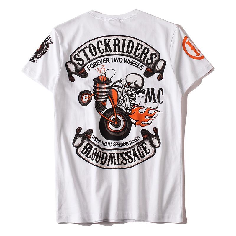 Trendi Eropa atau Amerika Kepala Tengkorak Remaja Lengan Bang Pendek Baju Seragam Tim Kaos (Hitam)