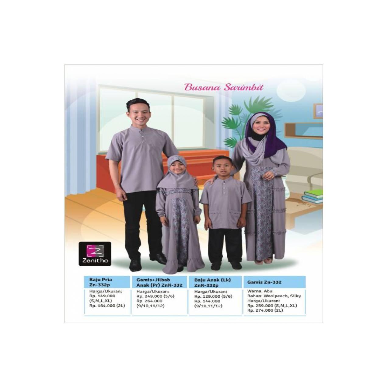 Busana Sarimbit Keluarga - Zenitha - ZN 332 Abu - Baju Lebaran