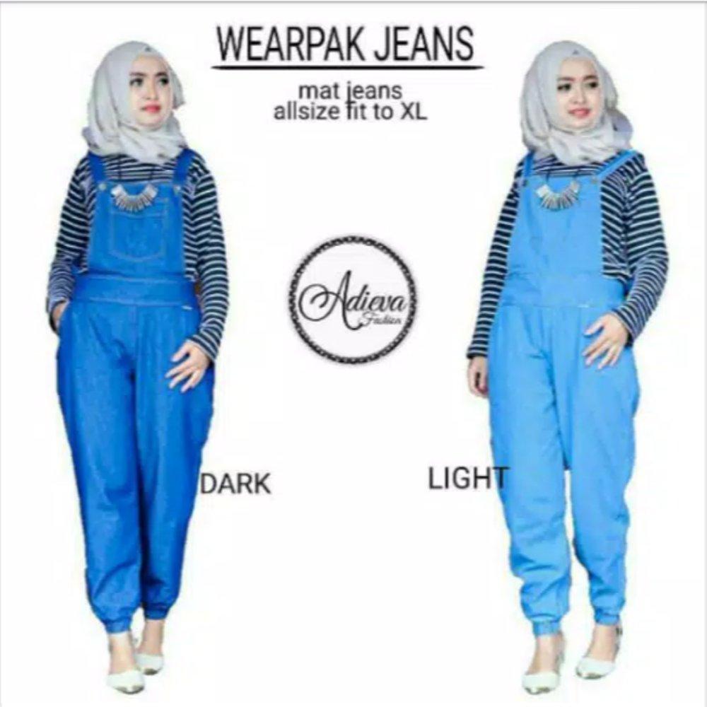 Overal jeans Joger - Celana kekinian jumsuit model kini baju terusan celana kodok