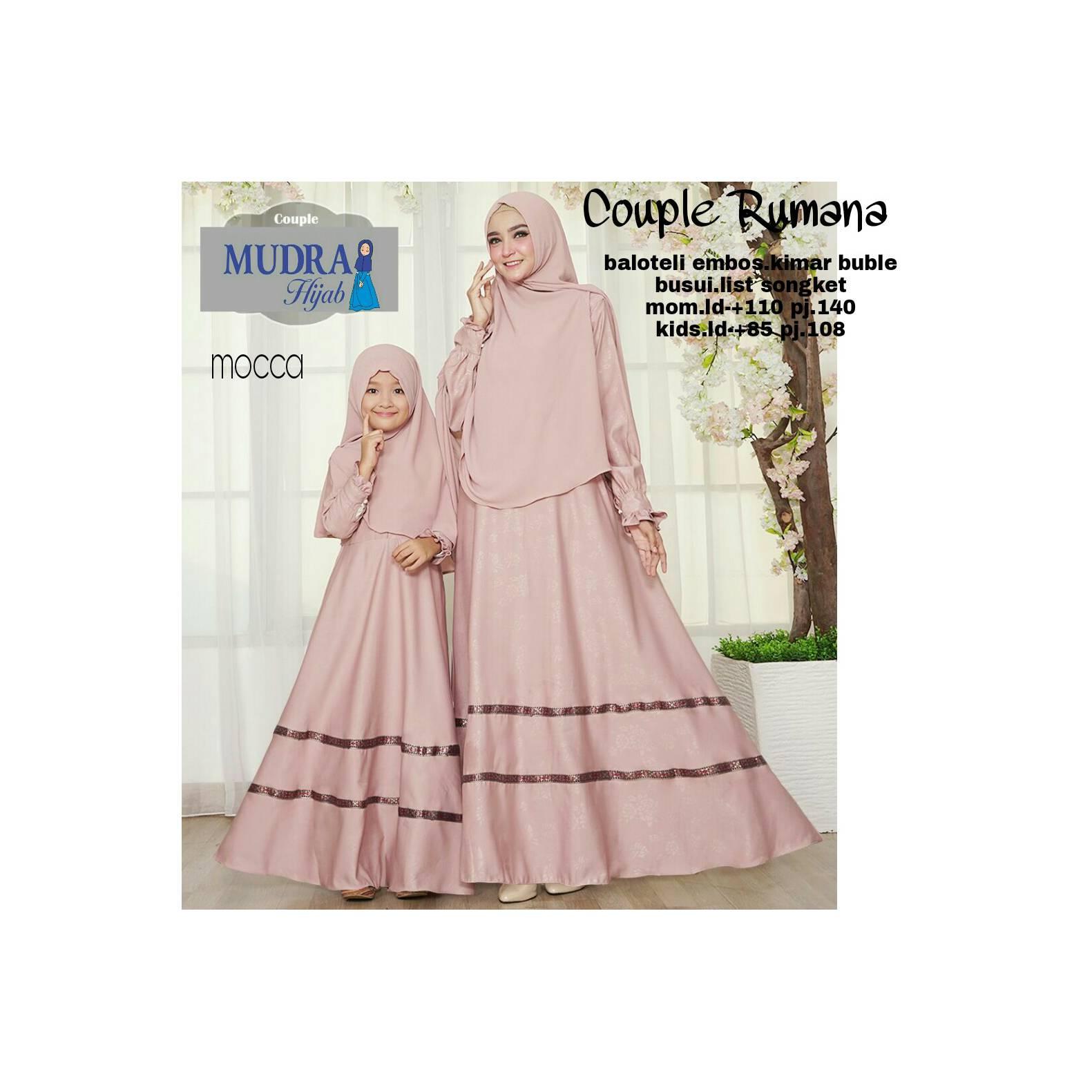 Gamis Cauple Rumana balotely embos list songket busui fashion muslim