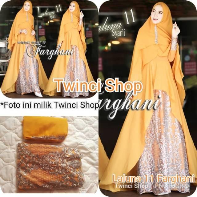 ORANGE!!! Laluna 11 by Farghani ORI Gamis Syari Premium Pesta (Soft Pink)