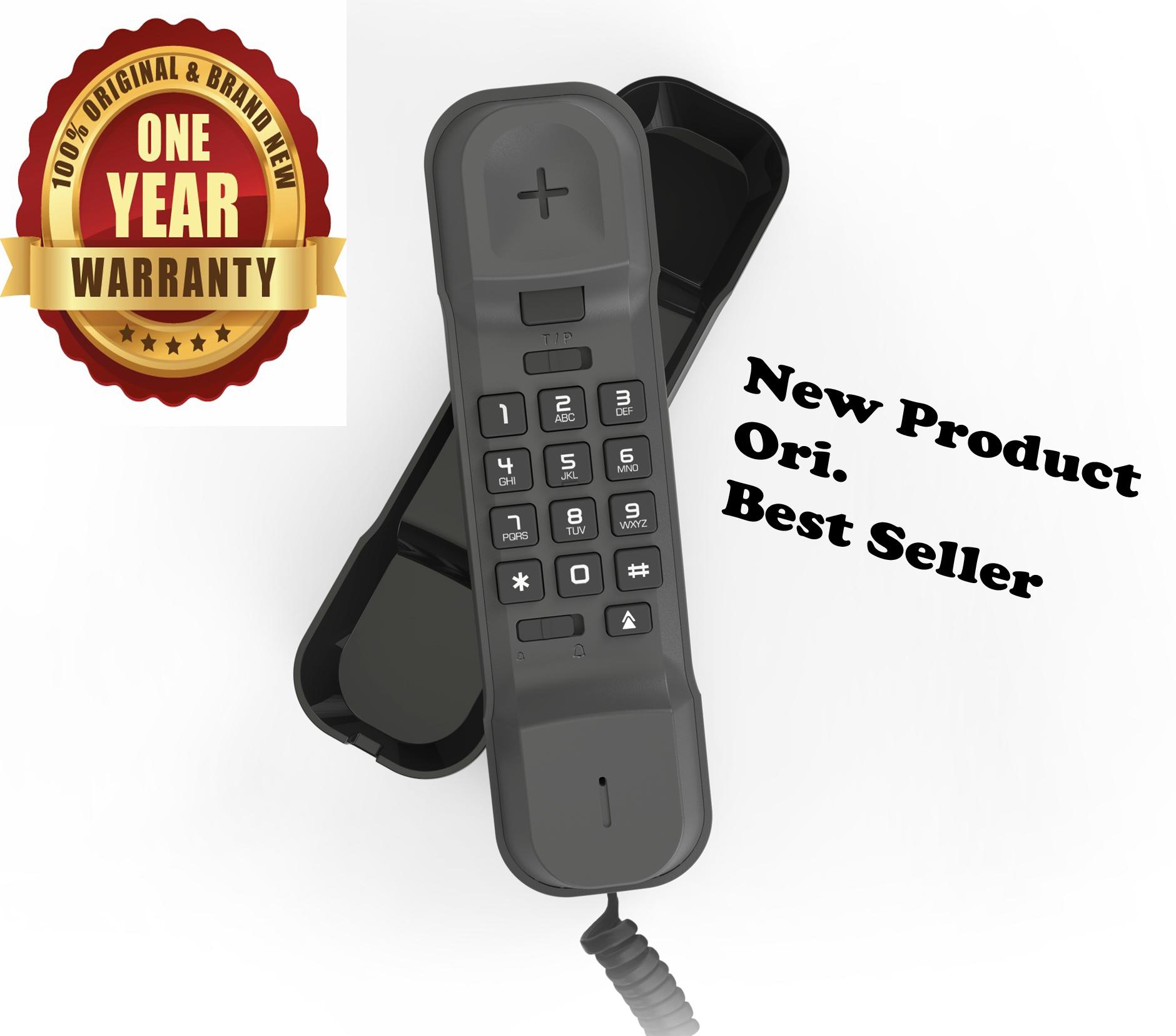 Alcatel Best Seller Murah T06 / T-06 / T 06 Telepon Kabel Rumah Kantor Hotel Telephone Single Line Bergaransi Resmi - Hitam