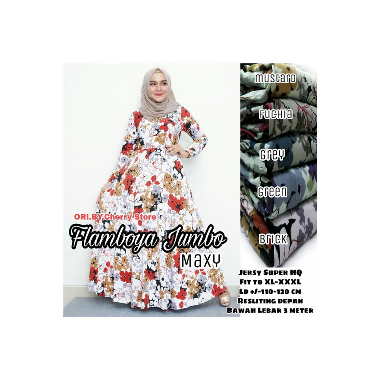 baru flamboya maxy dres bahan jersey jersi adem umbrella