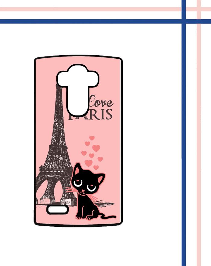 Casing gambar motif HARDCASE untuk hp LG G4 Non Stylus cat love paris L0762