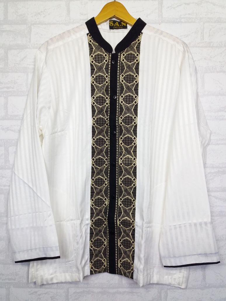 TACs Baju lebaran sholat ID Baju Koko Jas Koko Pria Bordir Baju Muslim Pria Tangan Panjang Baju Koko Kemeja Muslim Koko Pria Kemeja Pria Casual Simple