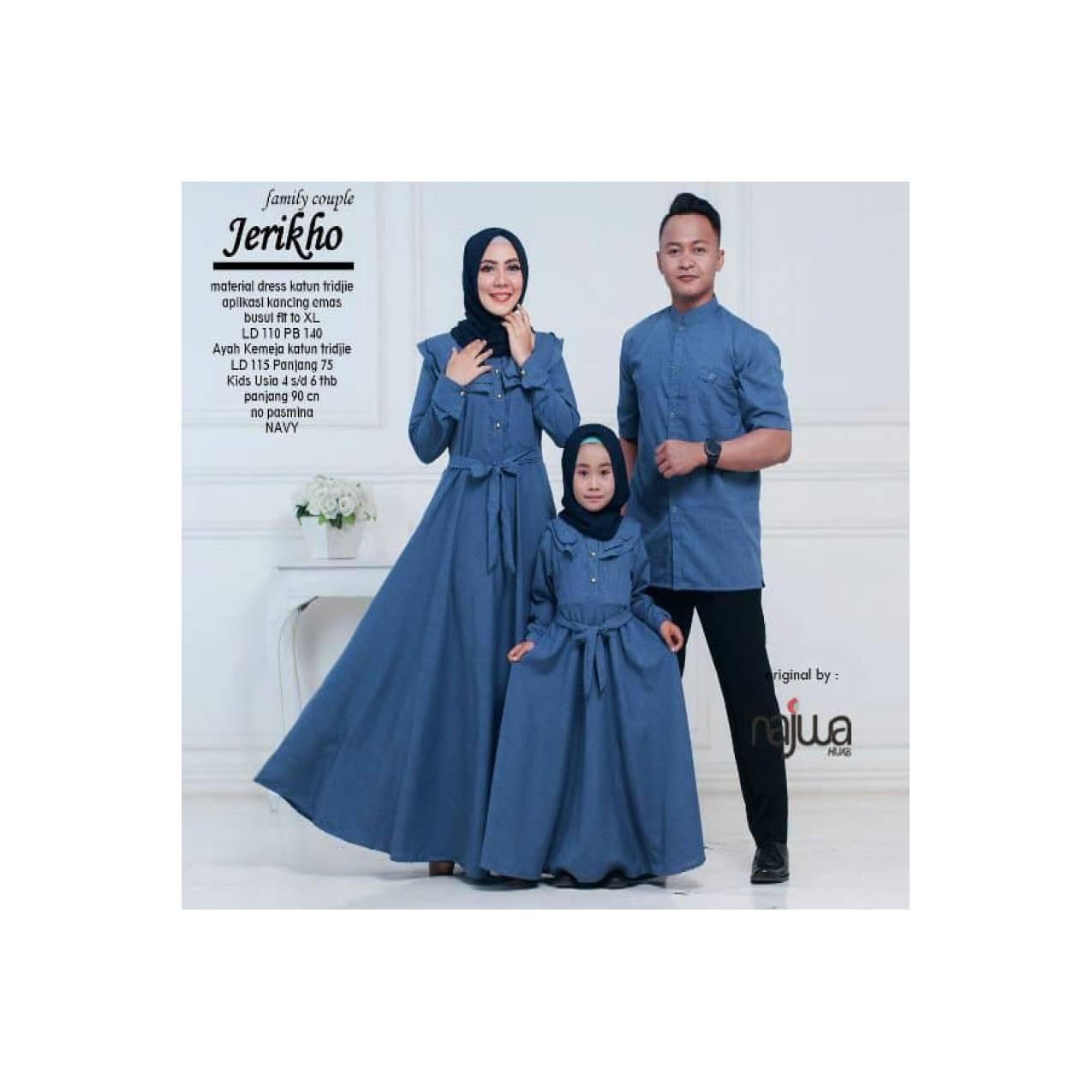 TERLARIS Baju gamis dan kemeja ibu anak ayah jerikho couple family ori