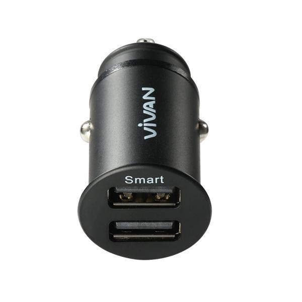 Vivan Mini Metal Car Charger 2 USB Output 4.8A (CCK2S)