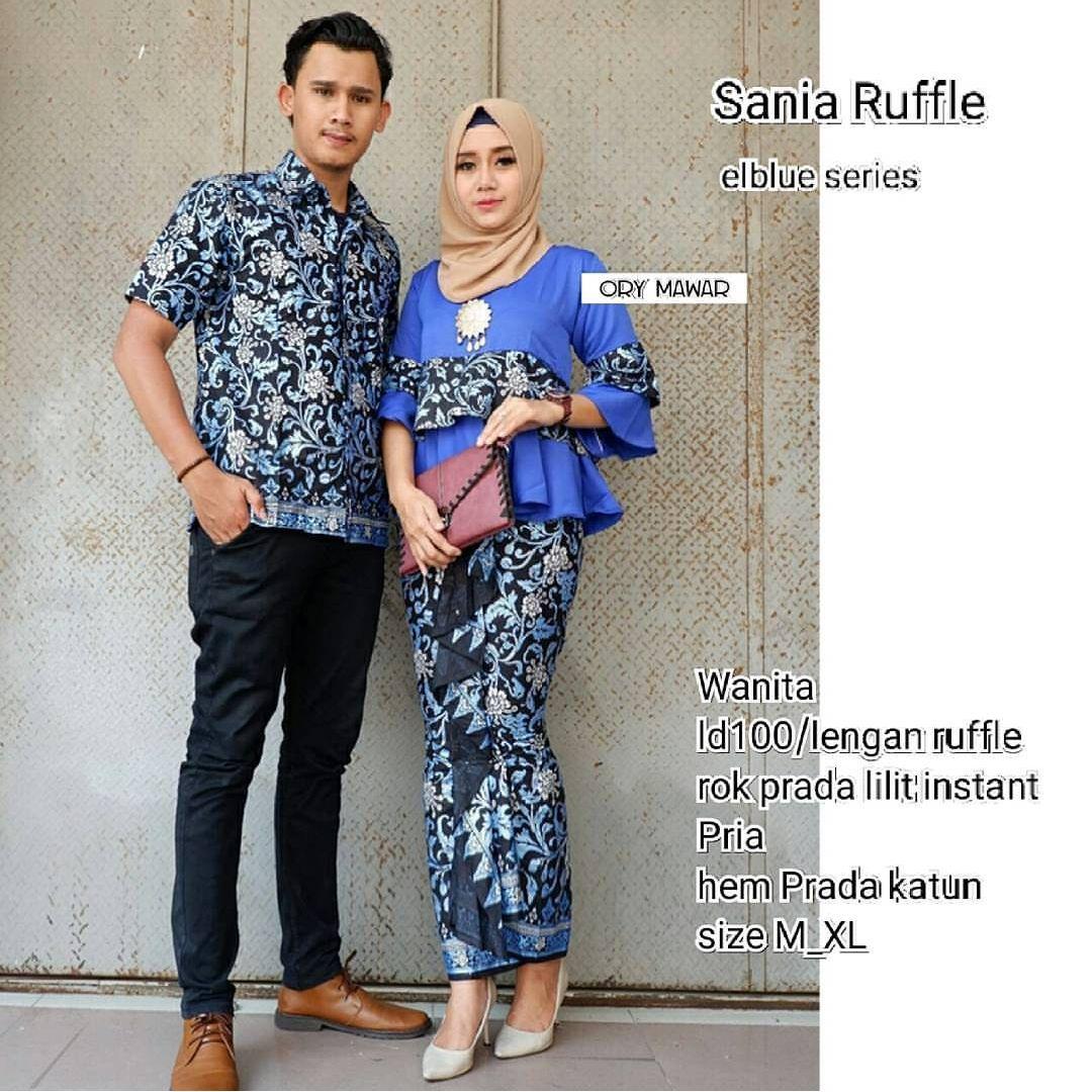 TERMURAH - Batik Couple / Couple Batik / Batik Sarimbit Sania Biru