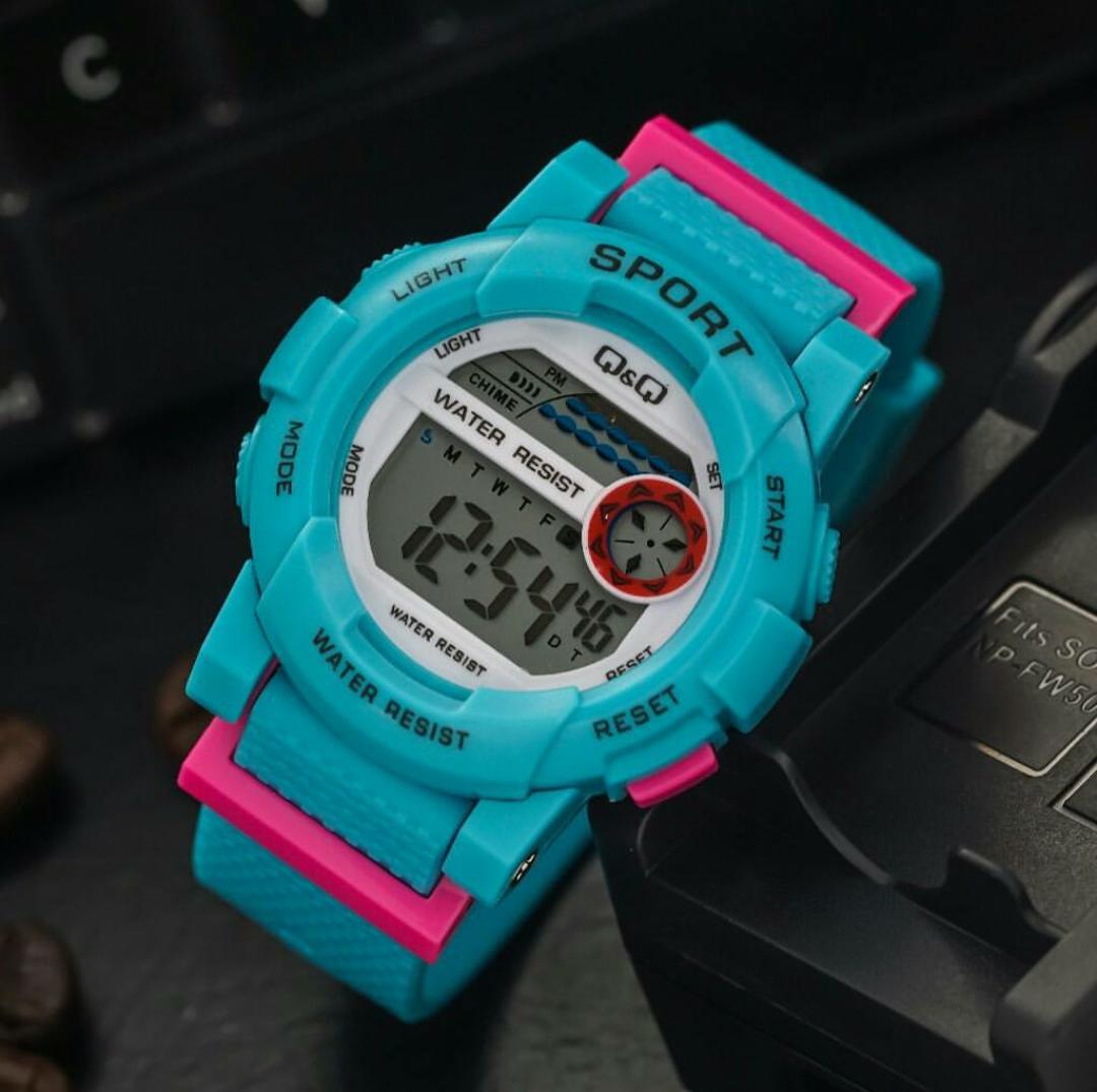 Q&Q - Jam Tangan Fashion Anak Wanita & Pria QQ/QnQ Digital Water Resist - Bahan Tali Rubber - Model Terbaru