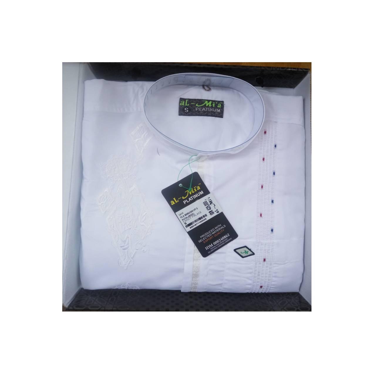 Kemeja koko al Mia putih lengan Pendek size L