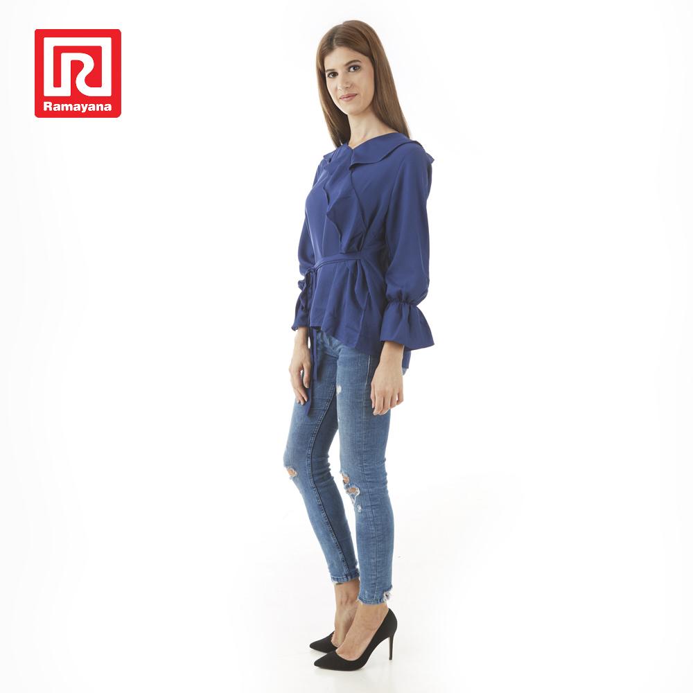 Ramayana - JJ - Blouse Lengan Panjang Kerah Flare (08000540)