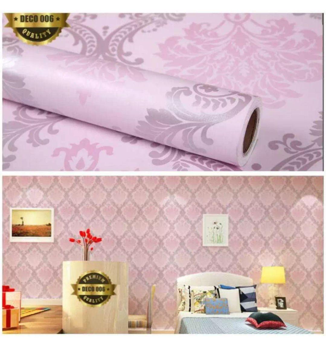 Store Wallpaper Stiker Dinding Motif Dan Karakter Premium Matte Quality Size 45cm X 10M Batik Pink