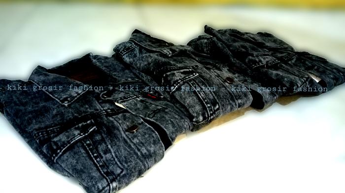 TERLARIS Jaket Jeans Levis Sandwash Black-Black Denim Trucker-Washing-Hitam