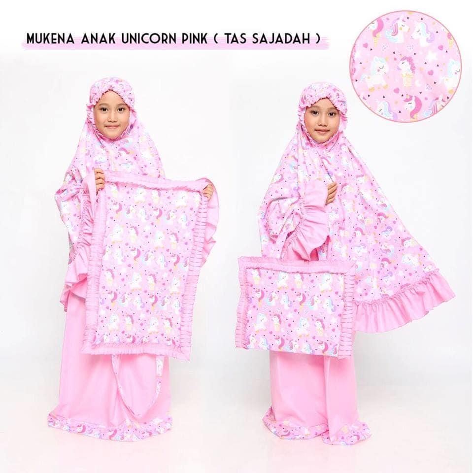 TERLARIS!!! MUKENA ANAK UNICORN PINK SAJADAH SIZE S mukena mewah / mukena dewasa / mukena tatuis / mukena anak / mukena bali / mukena katun jepang