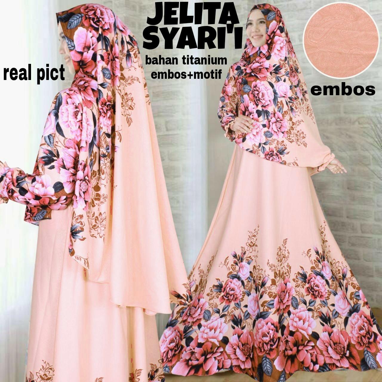 JELITA GAMIS MUSLIM WANITA l MAXI DRESS l PAKAIAN ISLAM l FASHION MUSLIM WANITA l PAKAIAN LEBARAN NAVY HITAM SALEM TURKISH MAROON TITANIUM EMBOS