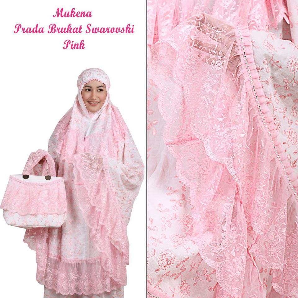 TERLARIS!!! MUKENA DEWASA BEHEL PRADA BRUKAT SWAROVSKI PINK mukena mewah / mukena dewasa / mukena tatuis / mukena anak / mukena bali / mukena katun jepang