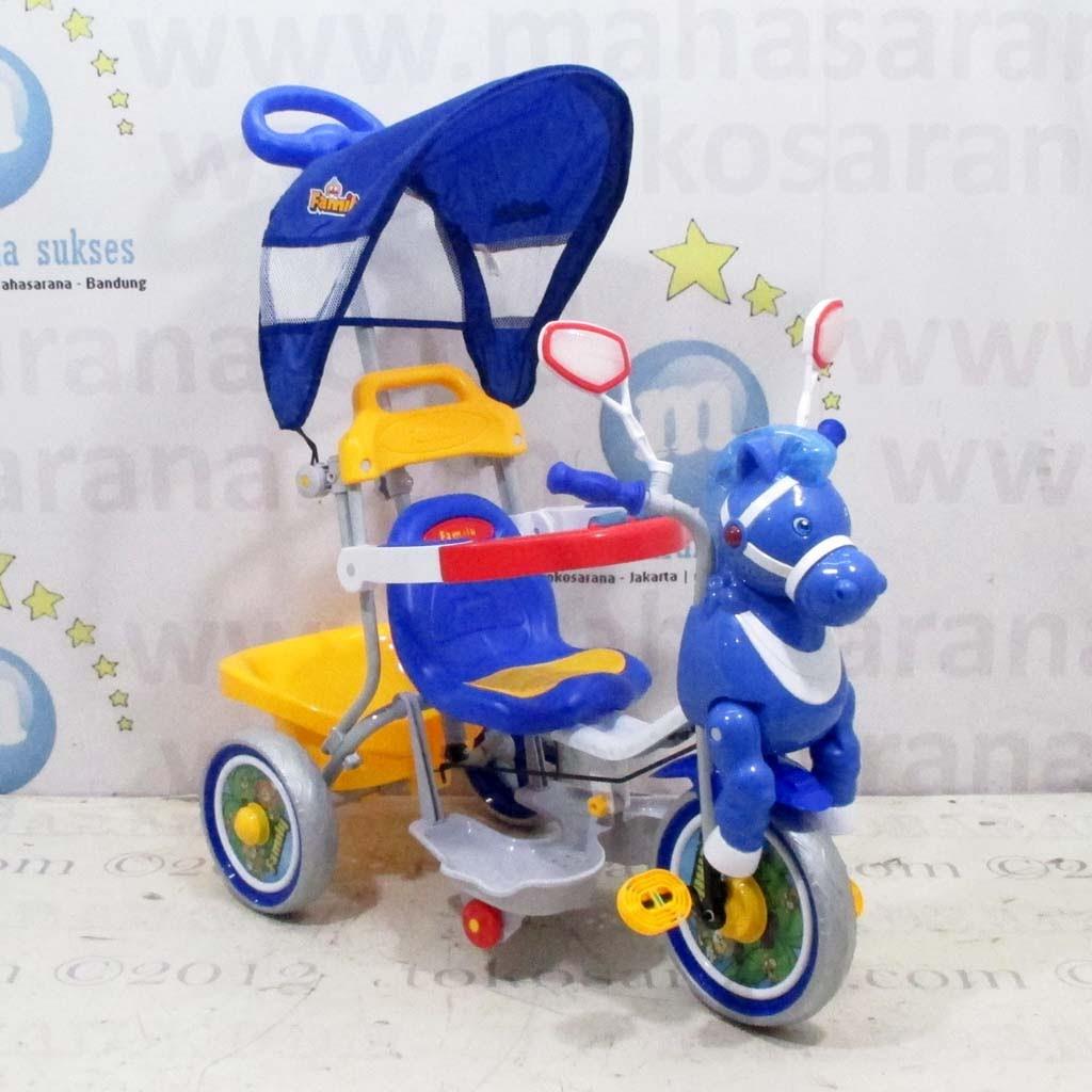 Jabodetabek Go-Send Family F9931T Kuda Kanopi Sepeda Roda Tiga Mainan Bisa Dilepas