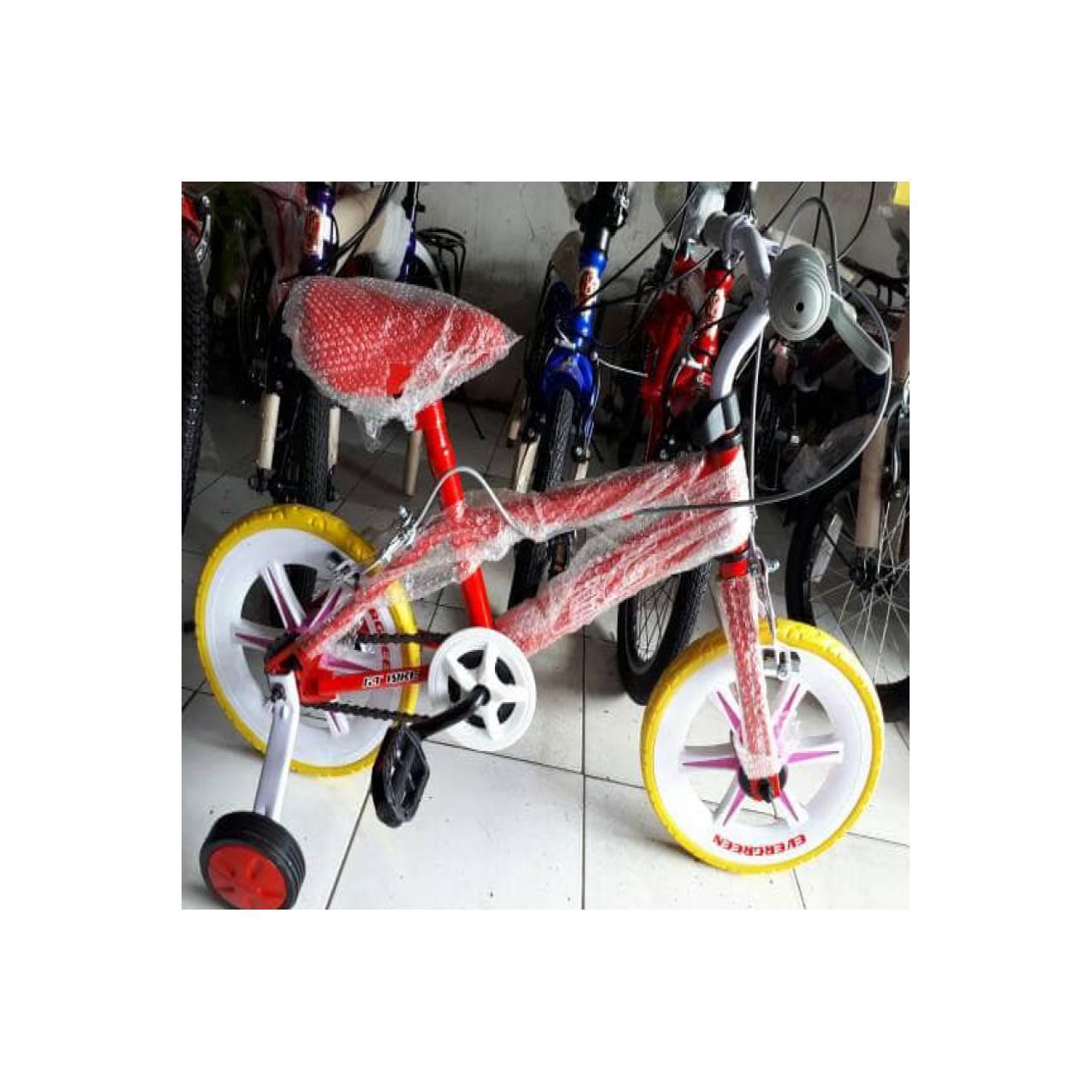 Sepeda 12 Evergreen Ban Busa Tebel Pake Doltrap