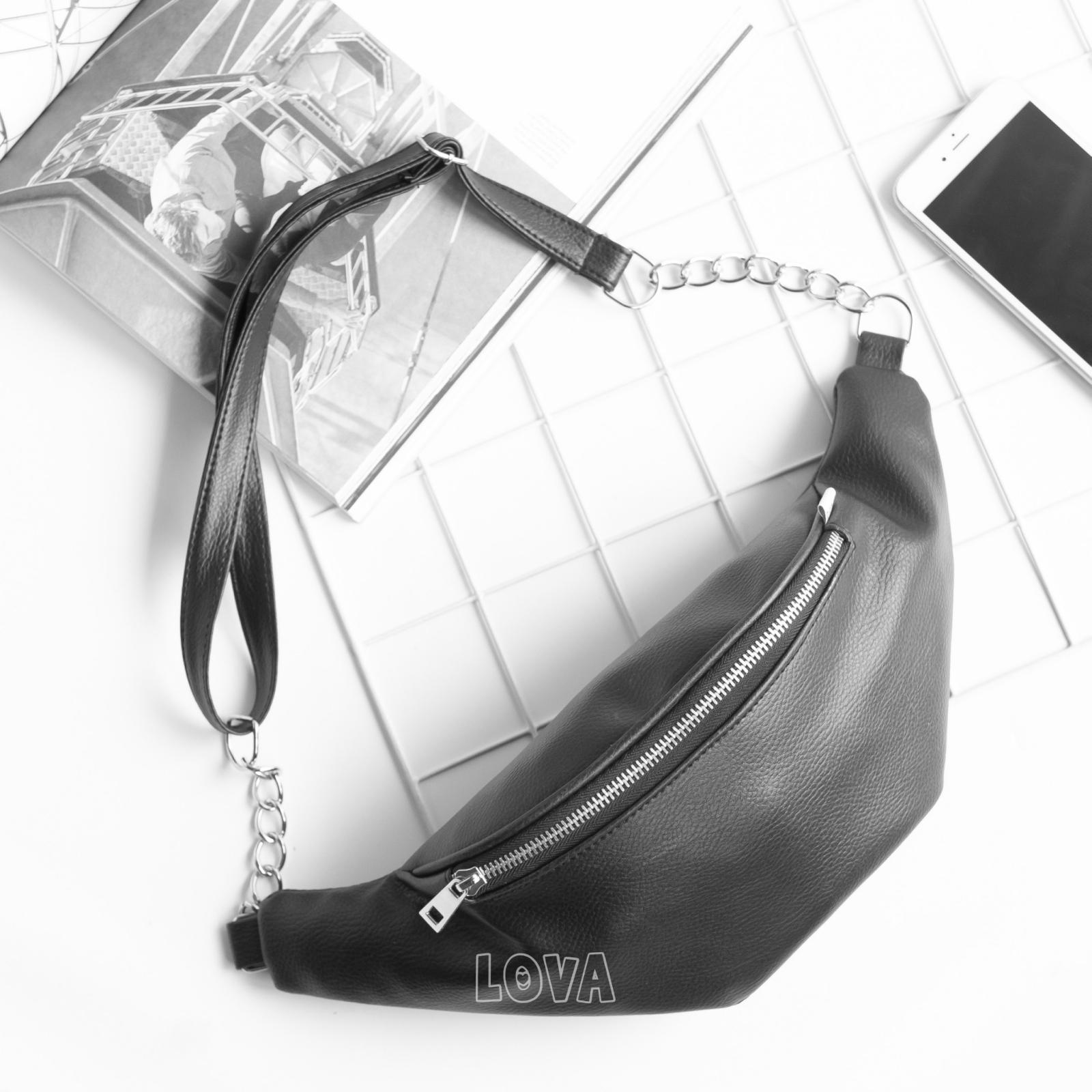 lova.id Waist Bag Slavina Tas Pinggang Wanita Hitam