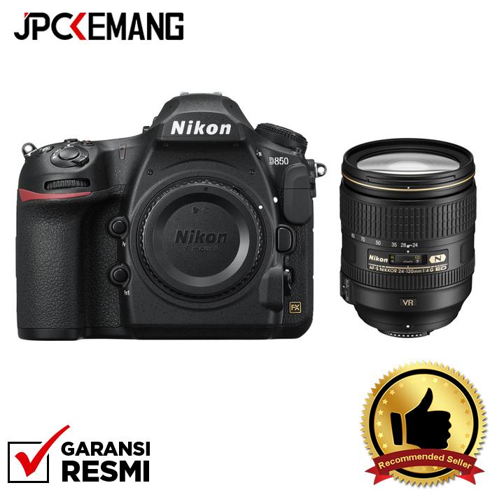 Nikon D850 Kit AF-S 24-120mm F/4G ED VR Free Nikon 1 J5 Kit VR 10-30mm f/3.5-5.6 PD-Zoom Silver (By Claim) jpckemang GARANSI RESMI