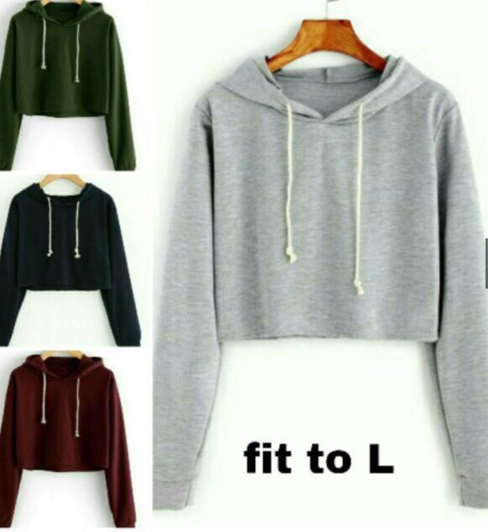 Jaket pria/Jaket wanita/Jaket jeans/Jaket bomber/Jaket levis/Jaket parka/Jaket bomber pria/Jaket gunung/Jaket retro/Jaket jeans wanita DaveFashion - SWEATER HODIE BASIC GLOW CROP - Hitam