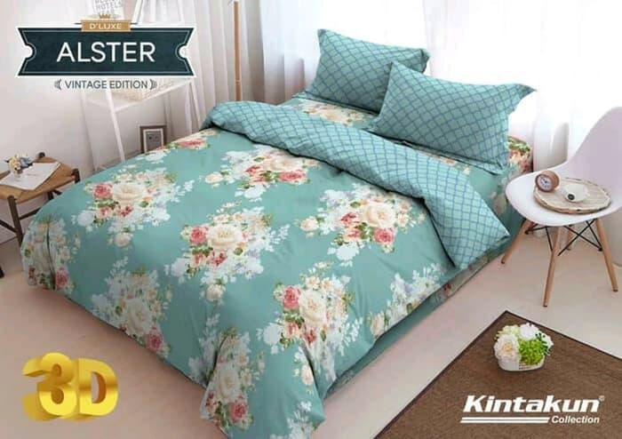 BEDCOVER SET KINTAKUN ALSTER No.1 KING 180 BUKET BUNGA KEMBANG VINTAGE Exclusive