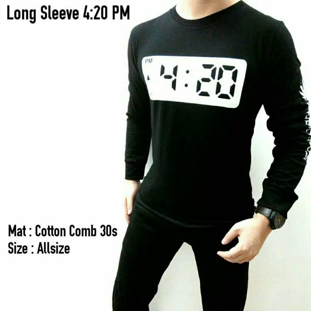 Disro Collection - Kaos Distro T-Shirt Distro Fashion 100% Soft Cotton Combed 30s Kaos Pria Kaos Fashion Baju Distro T - Shirt Gambar 4:20 Lengan Panjang Kartun Marvel Sablon Plastisol Atasan Pria Wanita Katun Simple Keren Cowo Cewe Pakaian Distro
