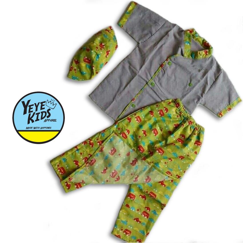 Baju Stelan Anak Muslim Kokici / Koko / Celana Sarung / Peci