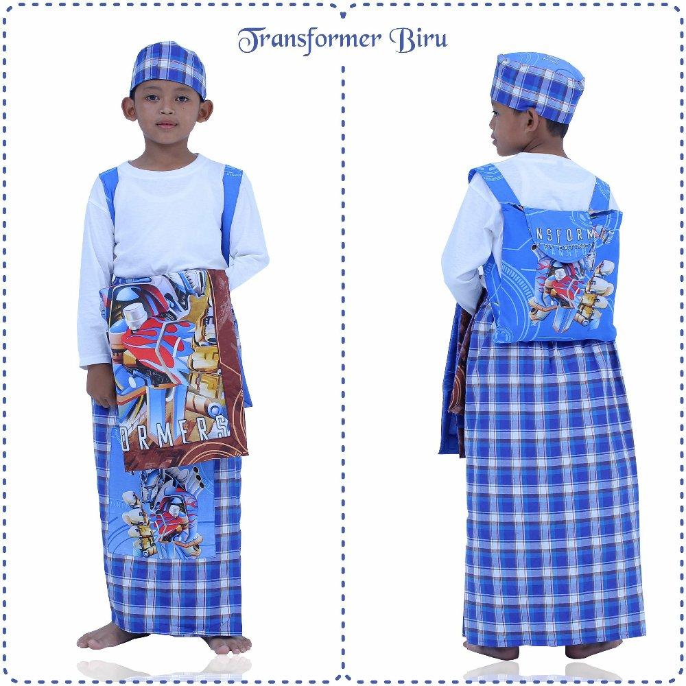 Sarung Instan Anak Karakter Transformer Biru Size XS di lapak Mukena Yumna mukenayumna