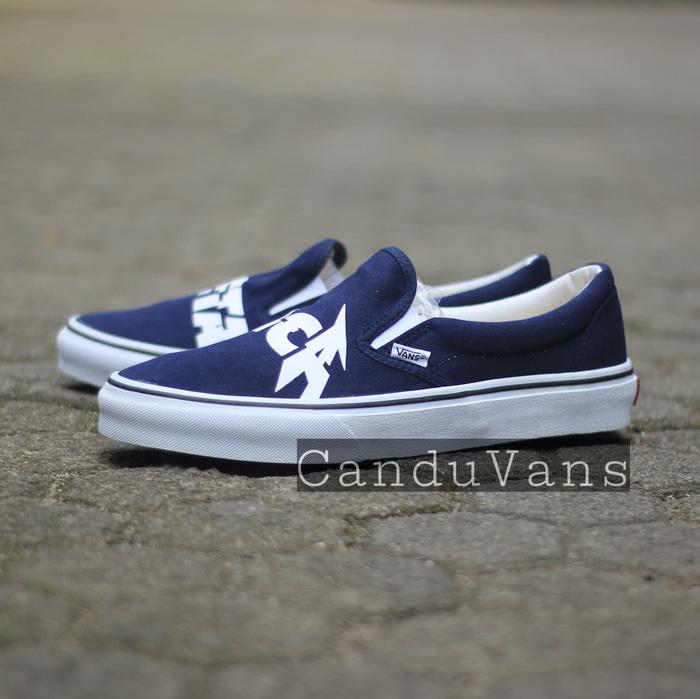 HARGA DISKON!!! Sneakers Vans Slip On Metallica Navy Man Premium Include Box - HlcfZS