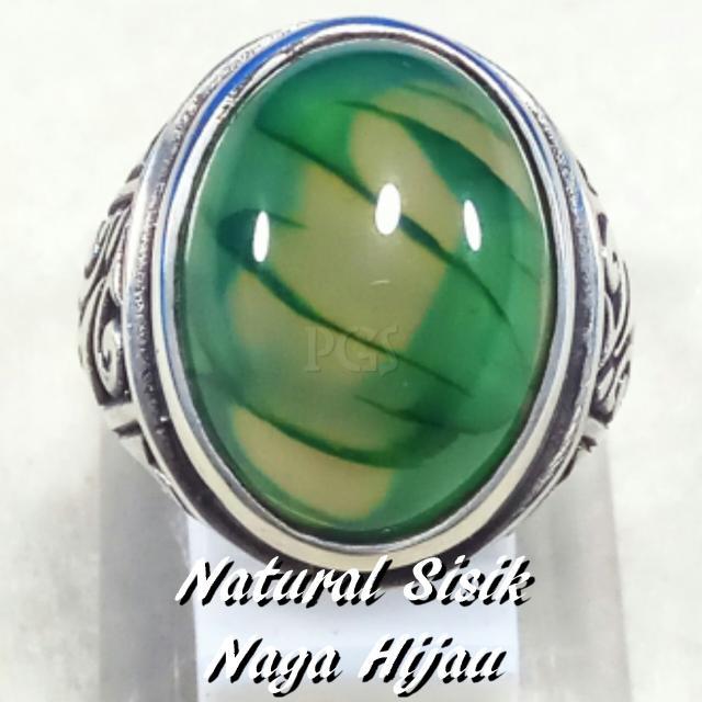 Diskon Promo Perhiasan Aksesoris CINCIN BATU AKIK NATURAL LUMUT SISIK NAGA HIJAU MEMPESONA GRADE AAA Murah