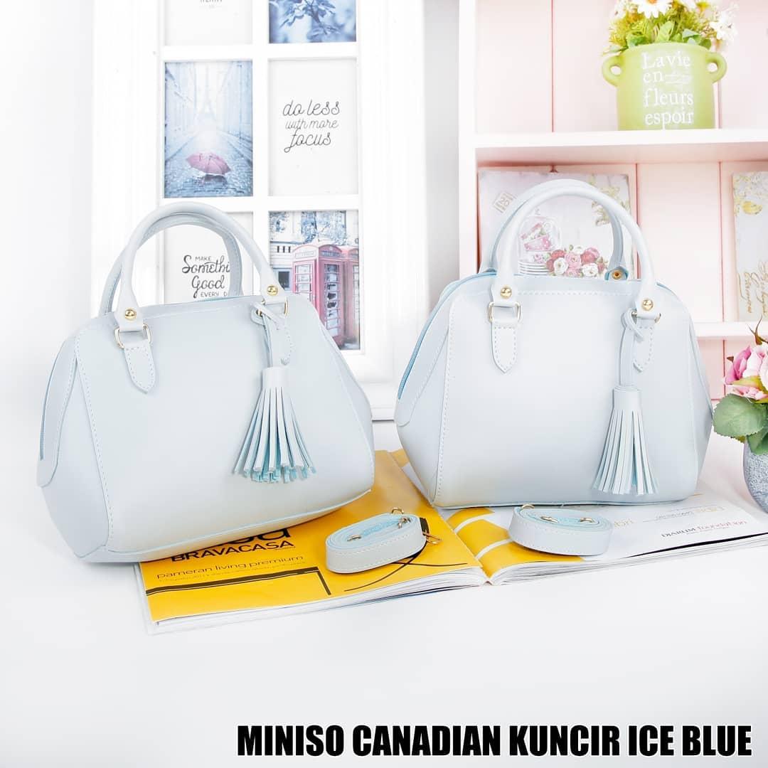 Tas Wanita Sling Bag Miniso Canadian Kuncir - Ice Blue