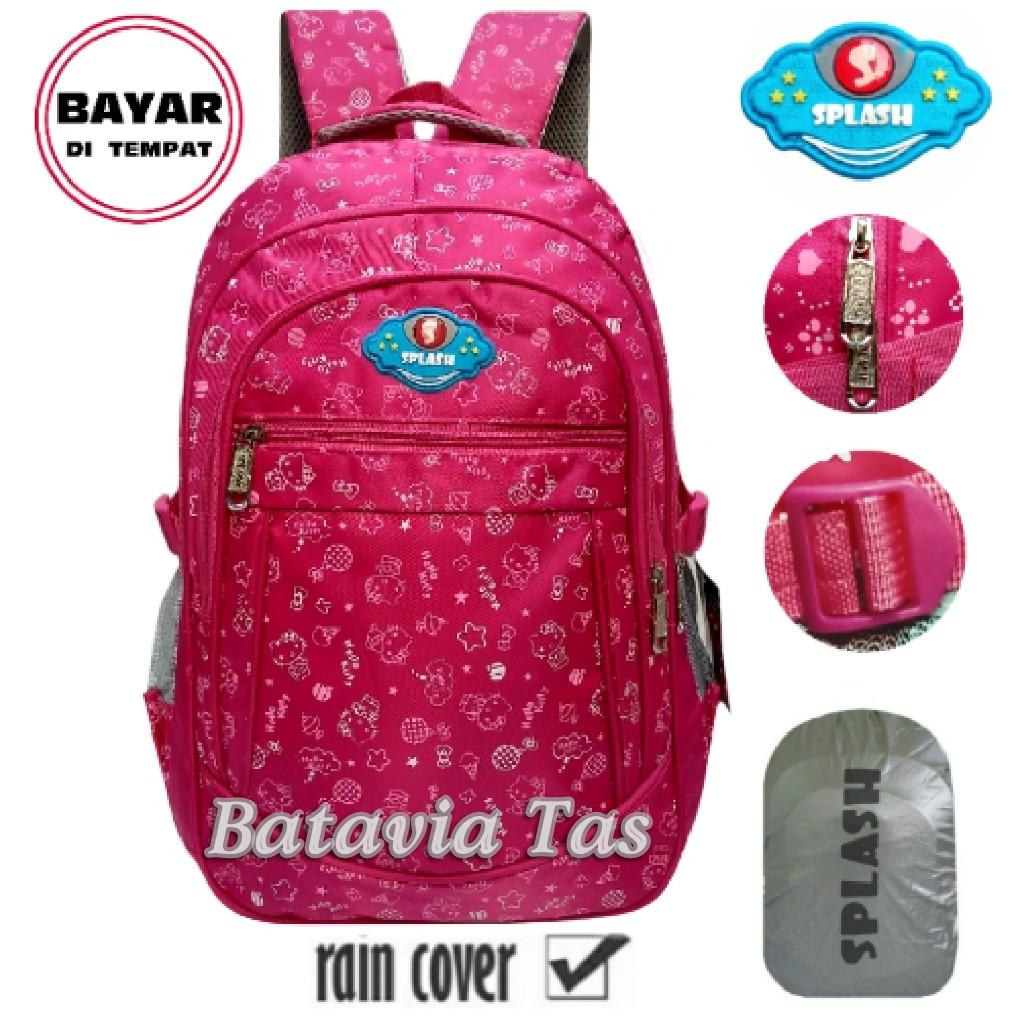 Batavia Tas Ransel Splash Tas Pria Tas Wanita Tas Ransel Pria Tas Ransel Wanita Tas Ransel Anak Tas Anak Sekolah Import Tas Sekolah Murah Tas Laptop Tas Punggung Tas Sekolah Import Fanta Kitty + Waterproof Raincover