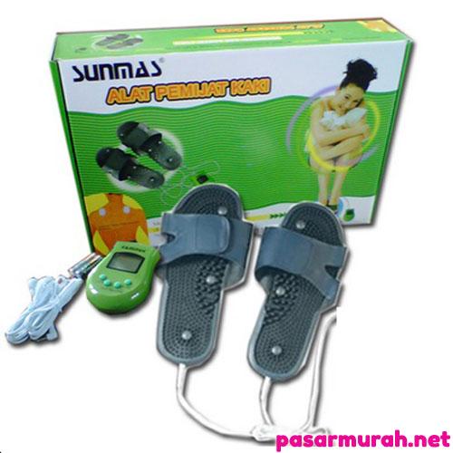 ORIGINAL-Sunmass - Alat Pijat Kaki/Terapi Kaki- Sandal Kesehatan / Sunmas Sandal Pijat Elektrik - Hitam