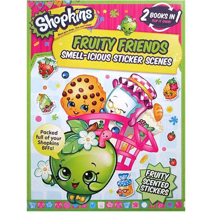 PROMO   Shopkins Fruity Friends Smell-icious Sticker Scenes Book   NEW